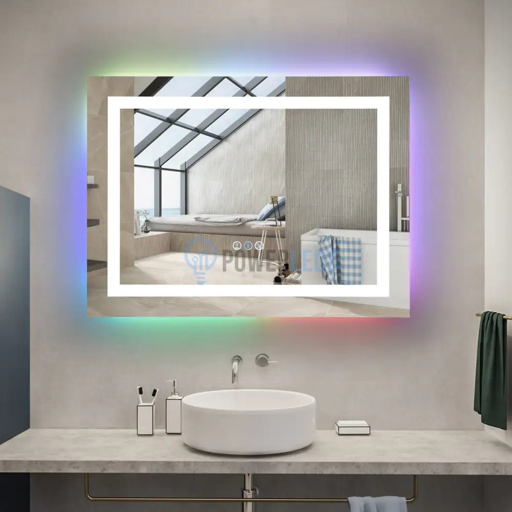 Oglinda Led Rgb 80X60Cm 3 Lumini Dezaburire Si Touch Od014-Rgb Mirror