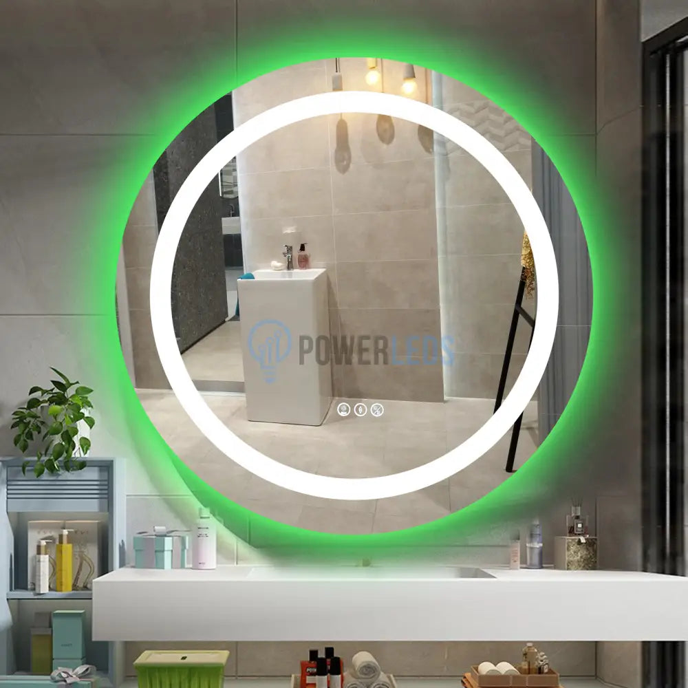 Oglinda Led Rgb Rotunda 70Cm 3 Lumini Dezaburire Si Touch Od013-Rgb Mirror