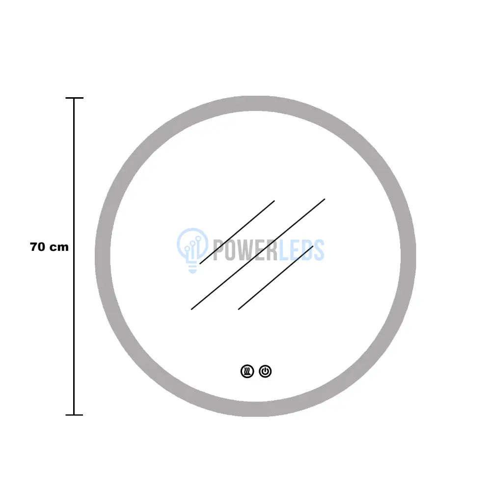 Oglinda Led Rotunda 3D Effect 70Cm 3 Lumini Si Touch Od019X Mirror