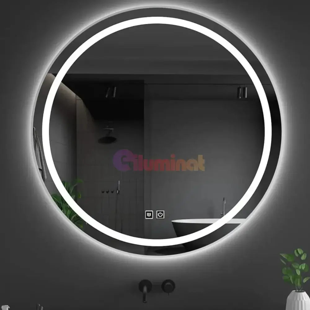 Oglinda LED Rotunda 50CM cu Dezaburire si Lumina Rece E01S/50 powerleds.ro