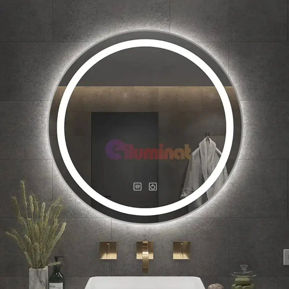 Oglinda LED Rotunda 50CM cu Dezaburire si Lumina Rece E01S/50 powerleds.ro