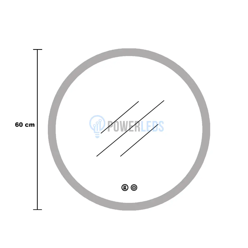 Oglinda Led Rotunda 60Cm 3 Lumini Dezaburire Si Touch Od012 Mirror