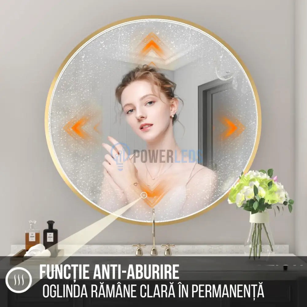 Oglinda LED Rotunda cu Rama Neagra si Touch C110S (Copy) powerleds.ro
