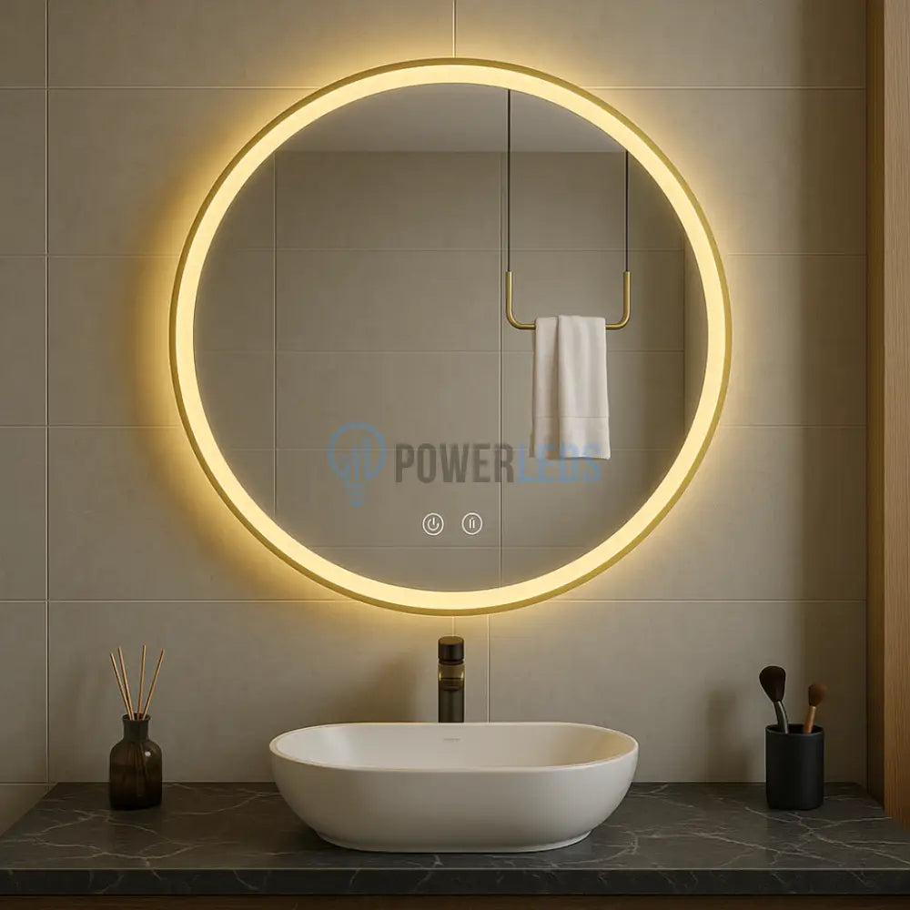 Oglinda LED Rotunda cu Rama Neagra si Touch C110S (Copy) powerleds.ro