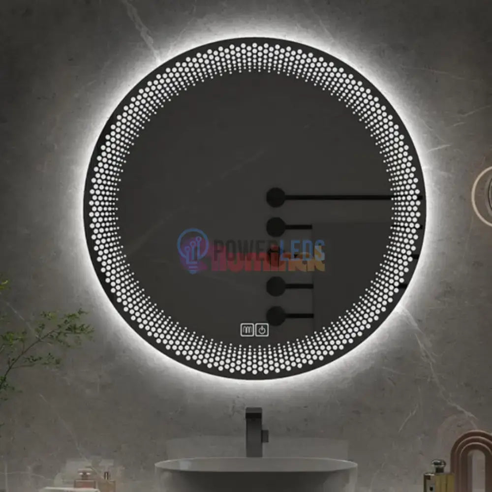 Oglinda LED Rotunda 60cm, 3 Lumini, Dezaburire si Touch E47S powerleds.ro