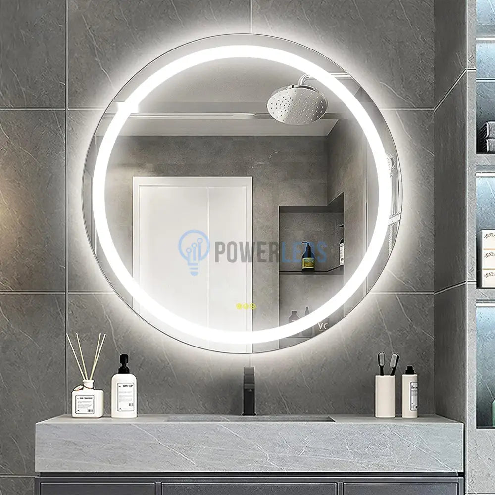 Oglinda Led Rotunda 60Cm Functie Dezaburire Si Touch J12 Mirror