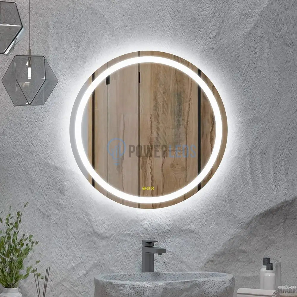 Oglinda Led Rotunda 60Cm Functie Dezaburire Si Touch J12 Mirror