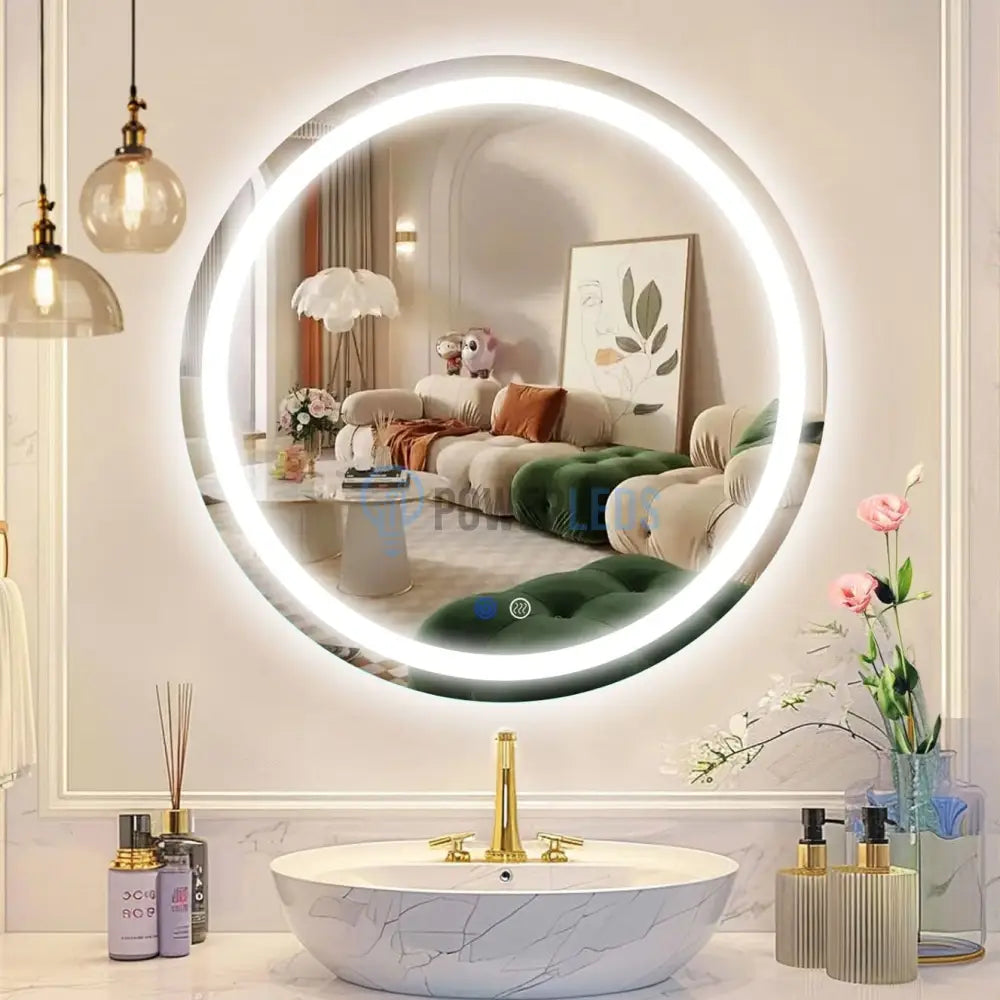 Oglinda Led Rotunda 60Cm Functie Dezaburire Si Touch W01S Mirror