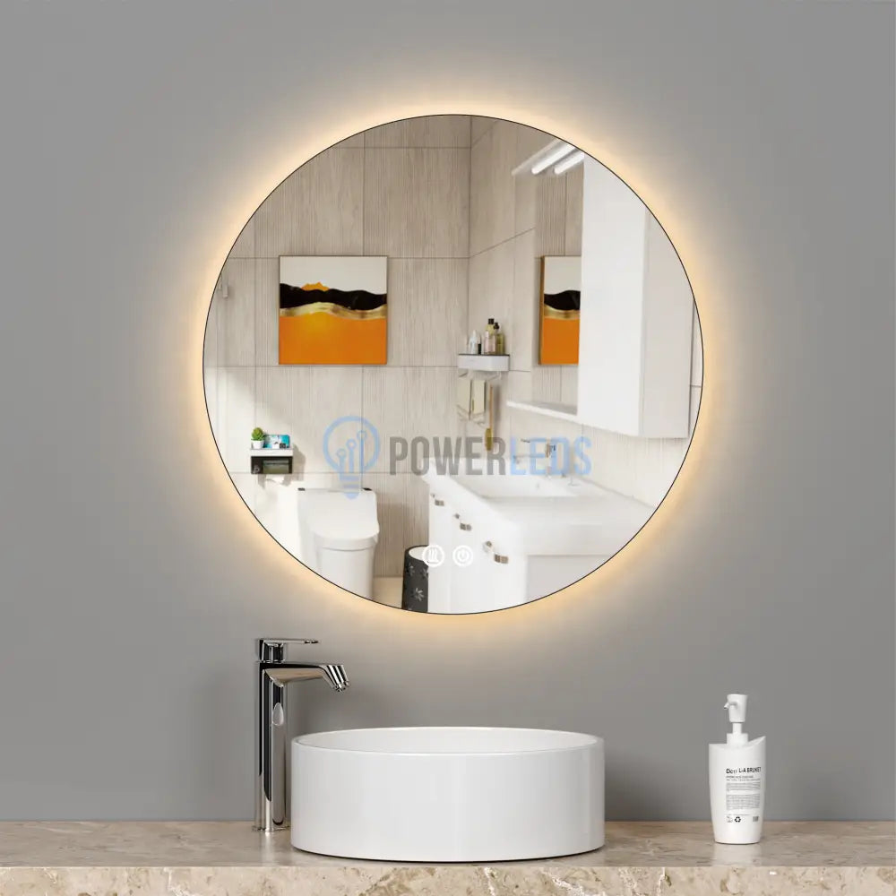 Oglinda Led Rotunda 70Cm 3 Lumini Dezaburire Si Touch Od025 Mirror