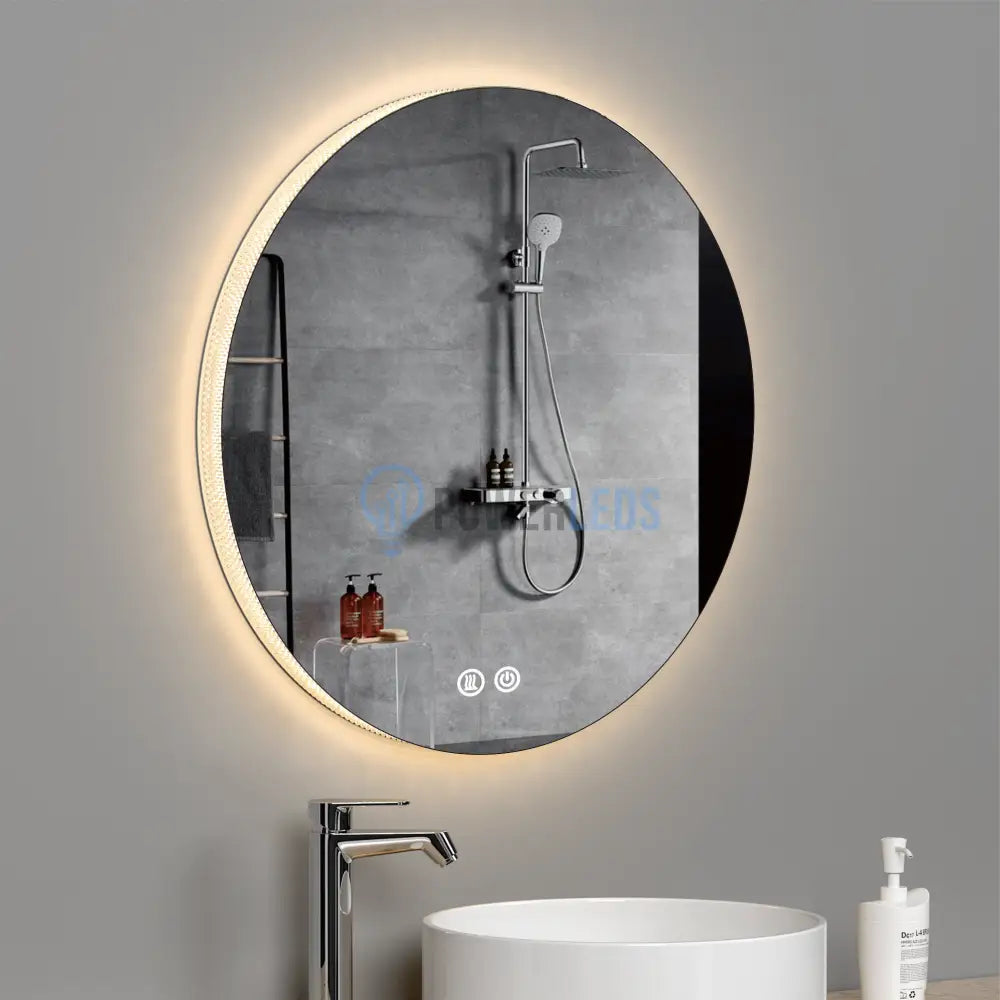 Oglinda Led Rotunda 70Cm 3 Lumini Dezaburire Si Touch Od025 Mirror