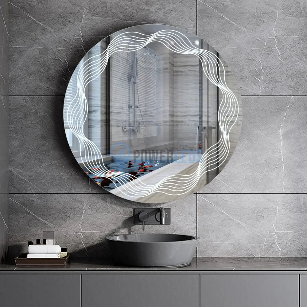 Oglinda Led Rotunda 70Cm 3 Lumini Dezaburire Si Touch Od060-5 Mirror