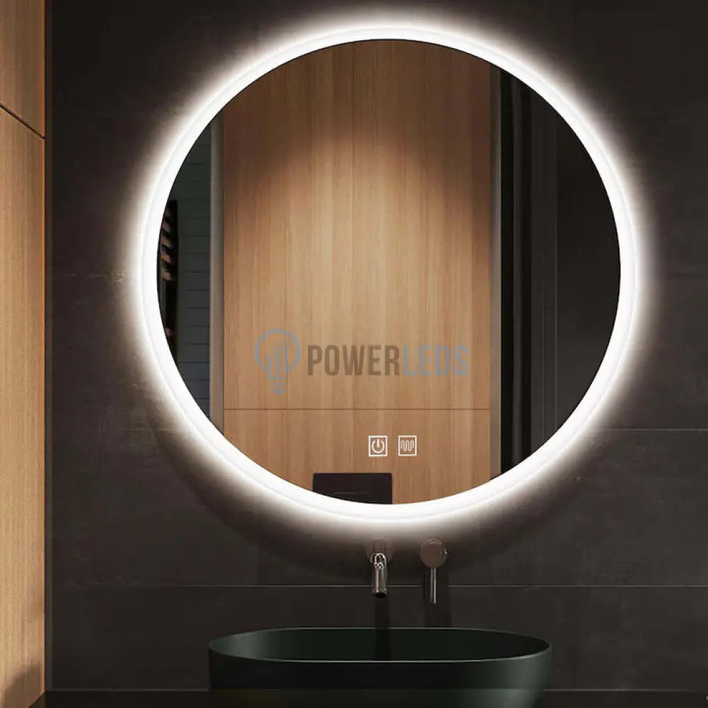 Oglinda LED Rotunda 70cm Functie Dezaburire si Touch powerleds.ro