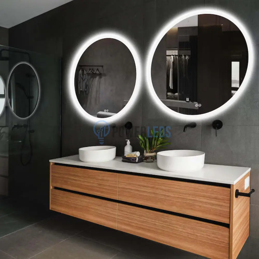 Oglinda LED Rotunda 70cm Functie Dezaburire si Touch powerleds.ro