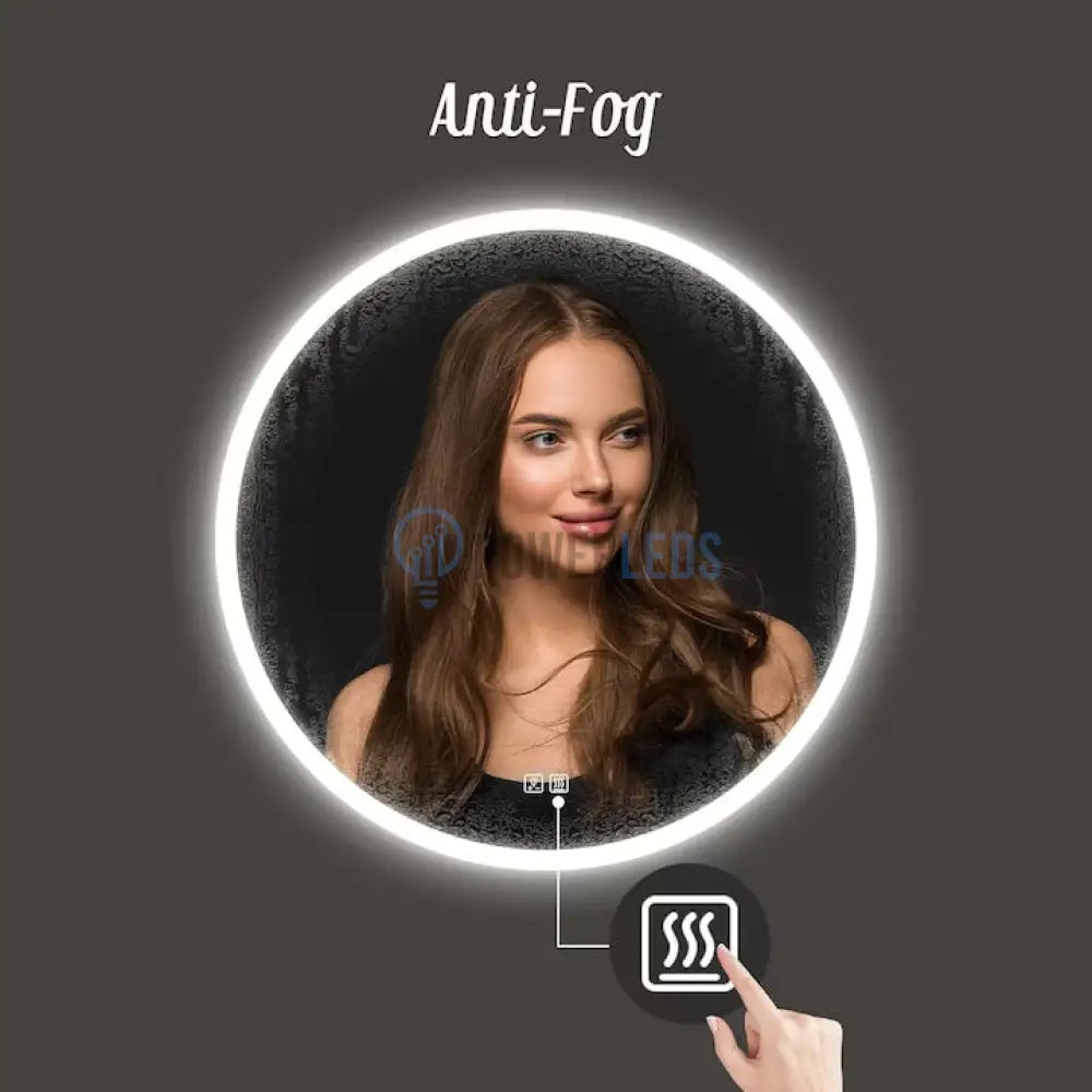 Oglinda LED Rotunda 70cm Functie Dezaburire si Touch powerleds.ro
