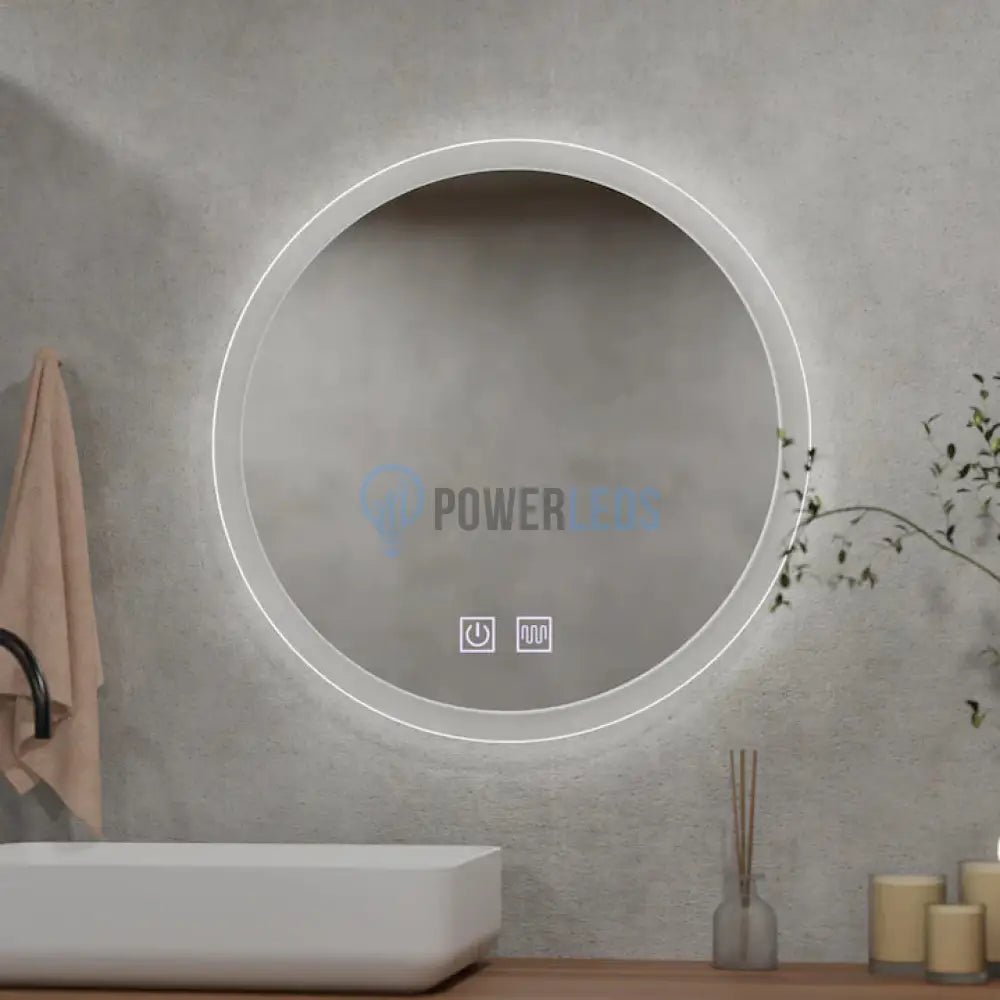 Oglinda LED Rotunda 70cm Functie Dezaburire si Touch powerleds.ro