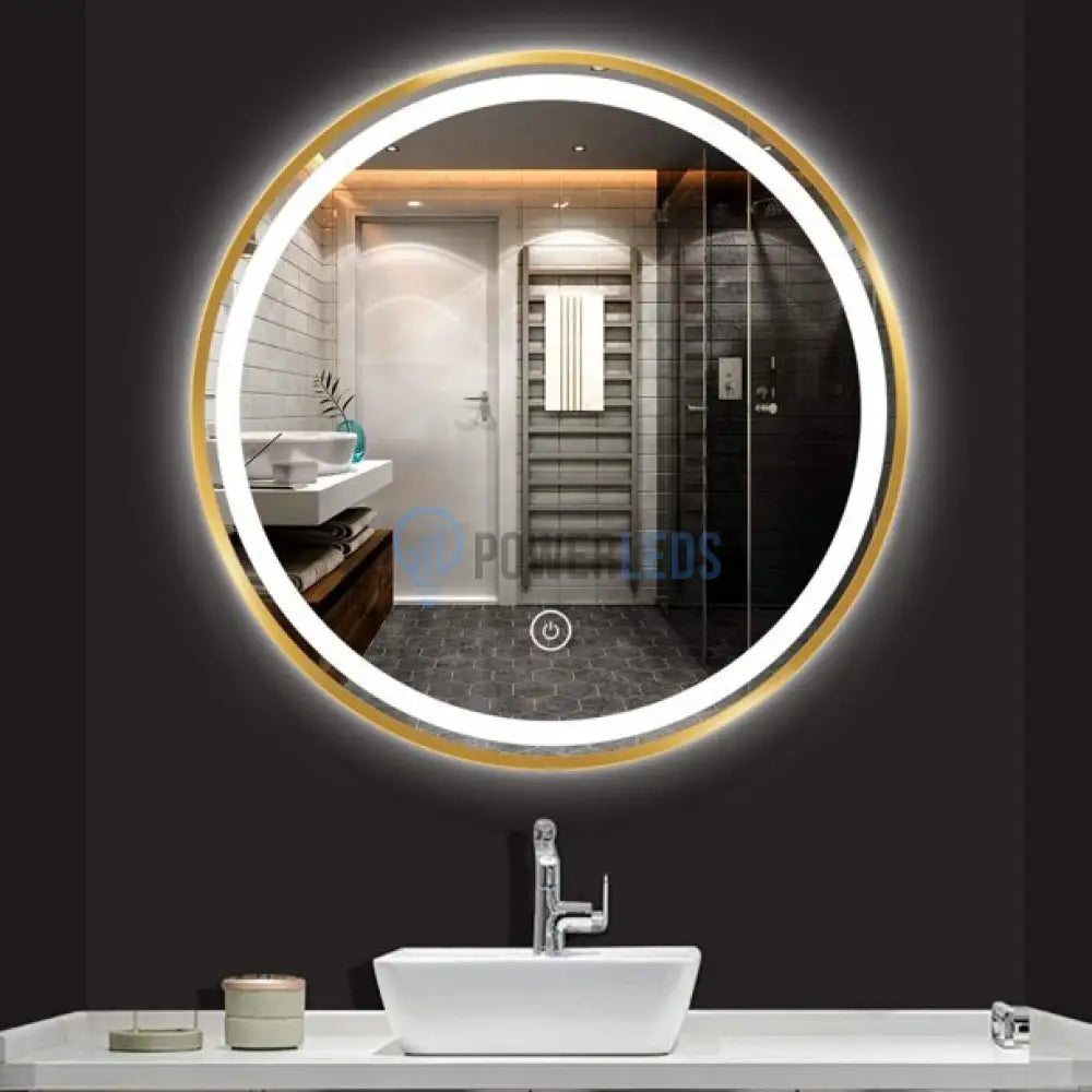 Oglinda Led Rotunda 70Cm Rama Aurie Dezaburire Si Touch J26 Mirror