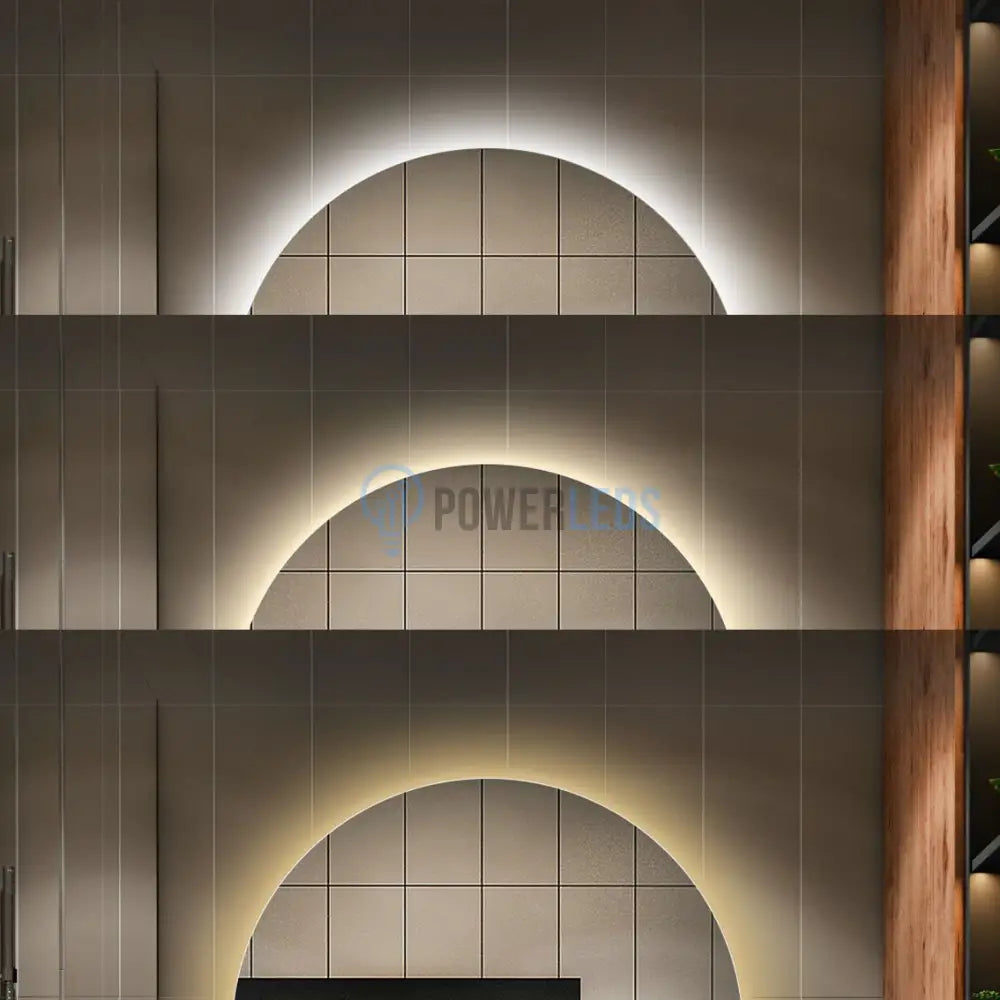 Oglinda Led Rotunda 90Cm Functie Dezaburire Touch Doua Lumini Si Ceas J170 Mirror