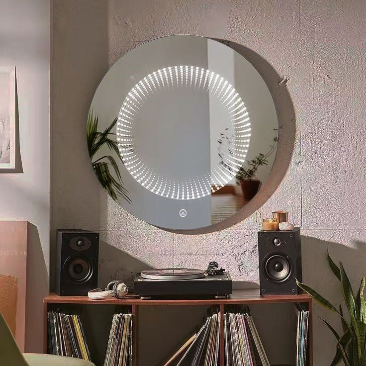 Oglinda LED Rotunda 3D Effect Infinity Mirror, 3 Lumini si Touch J183