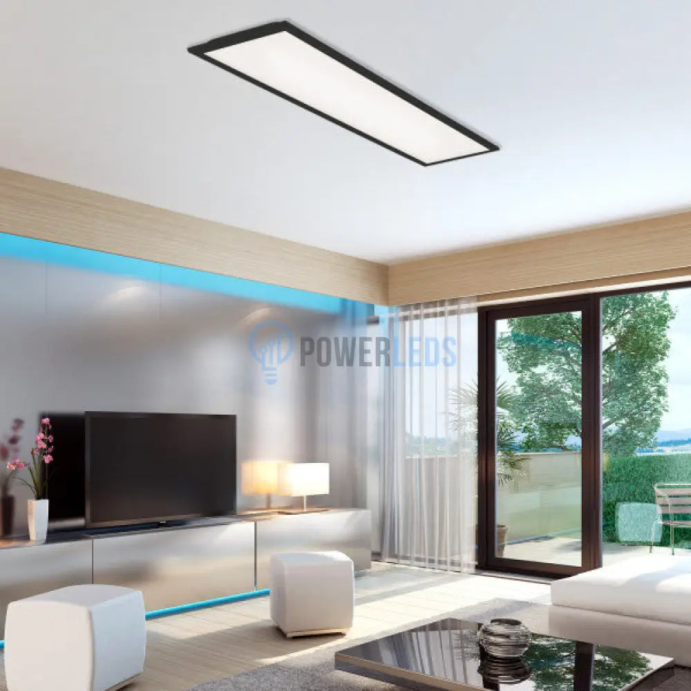 Panou Led 48W 120X30Cm Negru Aplicat Panel