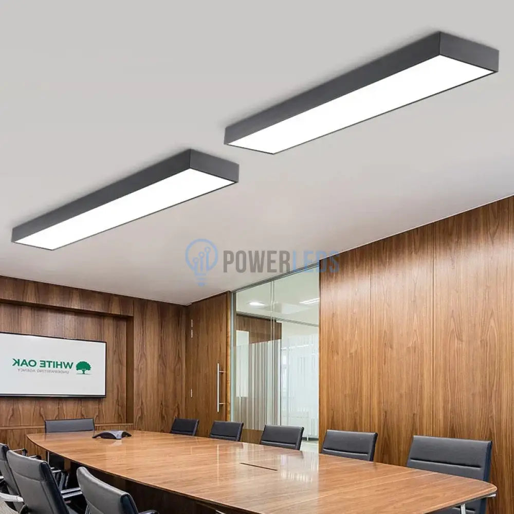 Panou LED 72W 117.5 x 28cm Negru Aplicat/Suspendat Echivalent 400W powerleds.ro
