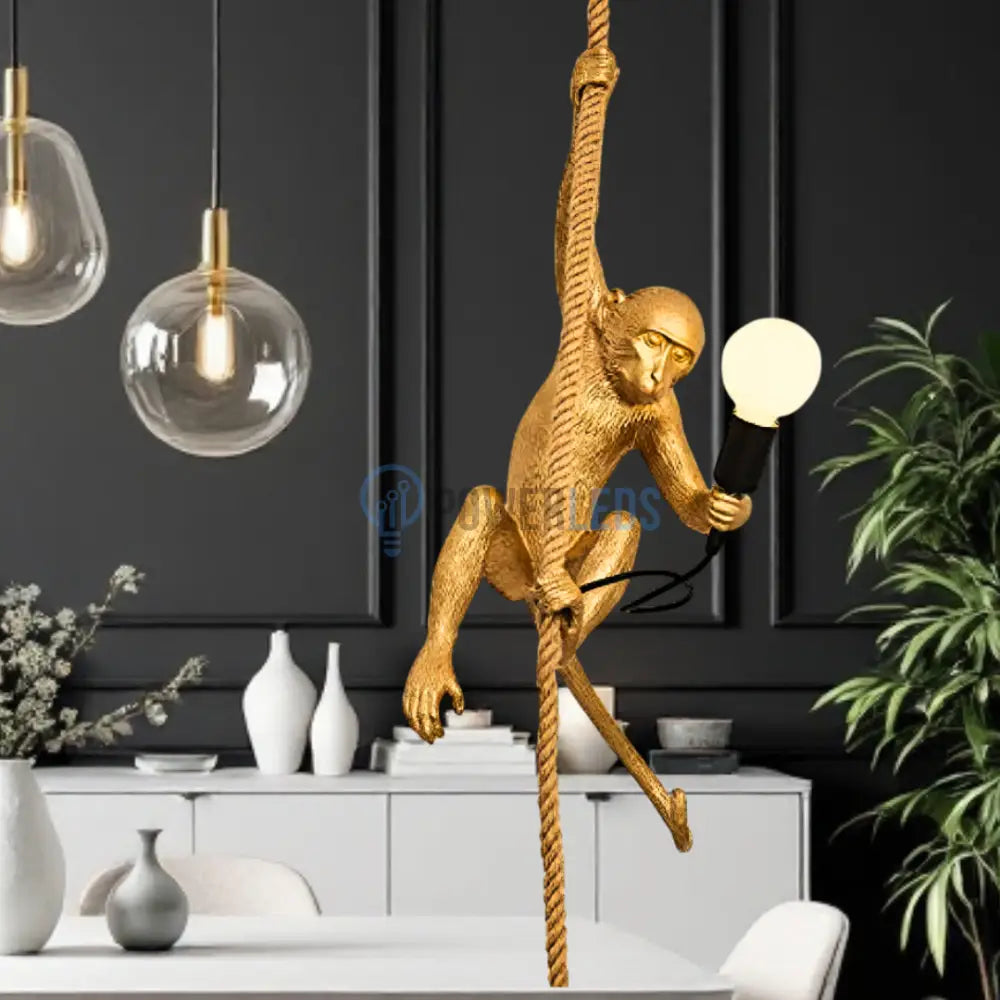 Pendul 1xE27 Monkey Gold AURIE Lighting Fixtures