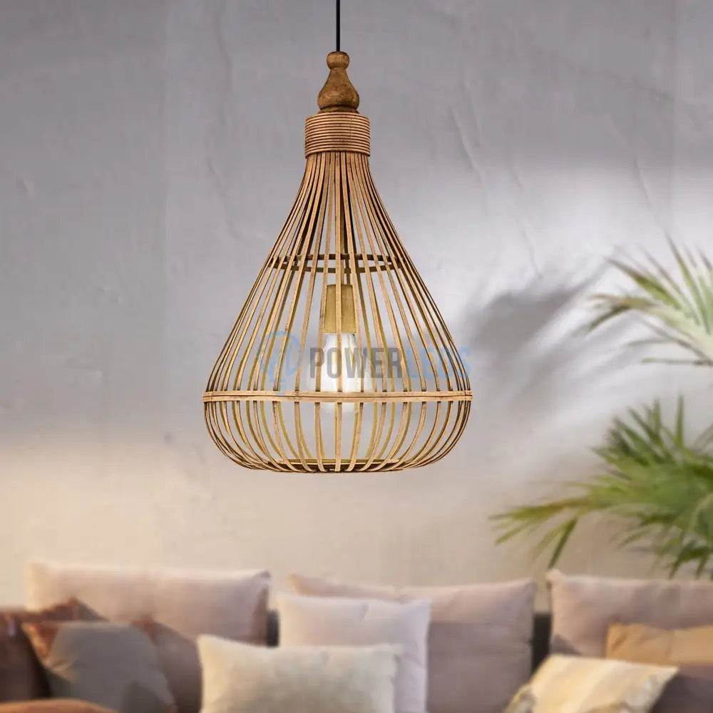 Lustra LED Suspendata AMSFIELD Wood Style  EGLO 49772 powerleds.ro