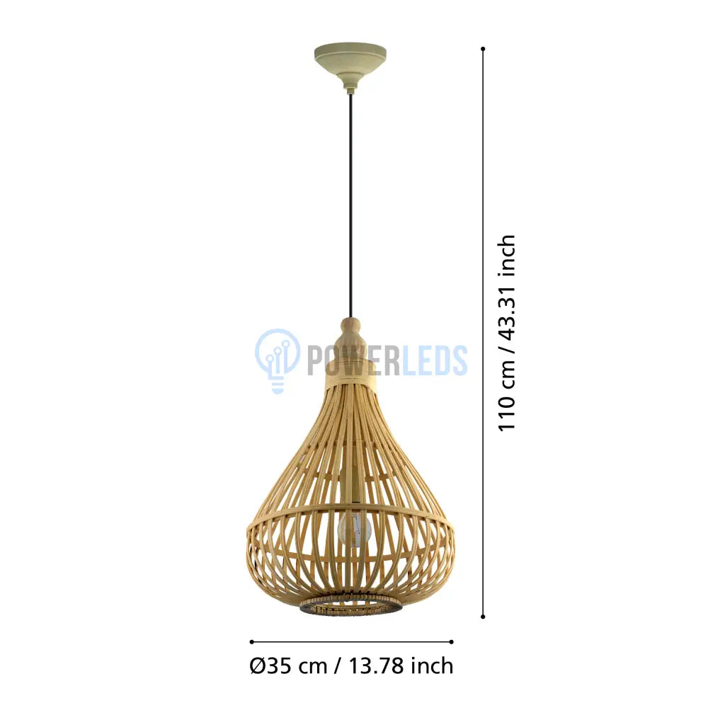 Lustra LED Suspendata AMSFIELD Wood Style  EGLO 49772 powerleds.ro