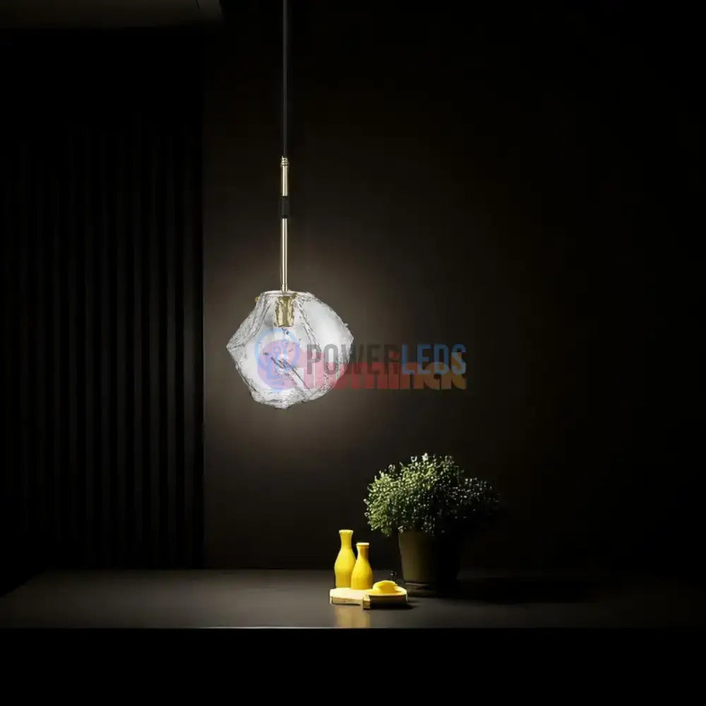 Pendul 1xE27 Matte Black+Gold IceArt powerleds.ro