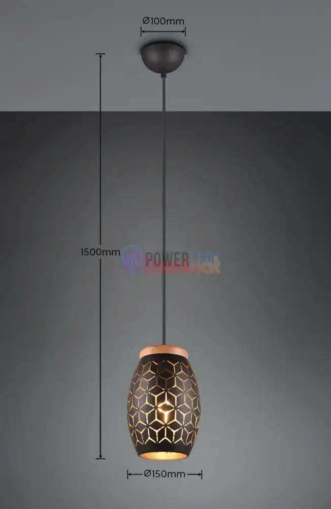 Pendul BIDAR 1x E27 Black NEAGRA / VINTAGE SI RETRO DESIGN Lighting Fixtures