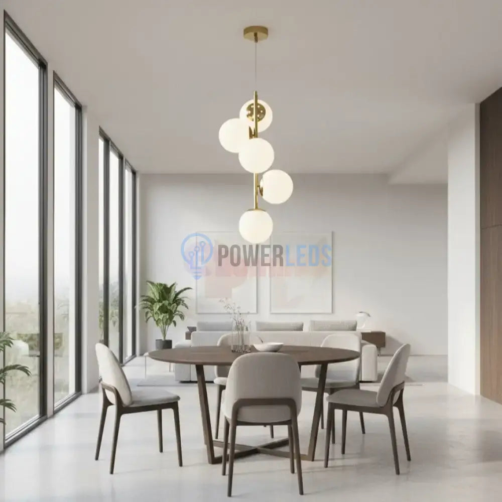 Pendul DIONIS Gold Abajur Mat 5xE27 Chandeliers