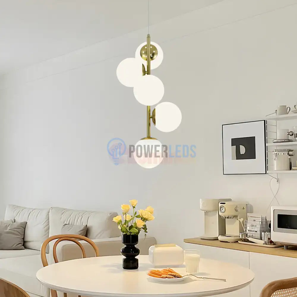 Pendul DIONIS Gold Abajur Mat 5xE27 Chandeliers