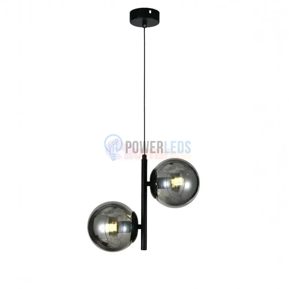 Pendul DIONIS Negru Abajur Fumuriu 2xE27 Chandeliers