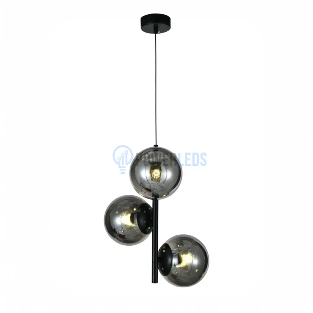 Pendul DIONIS Negru Abajur Fumuriu 3xE27 Chandeliers