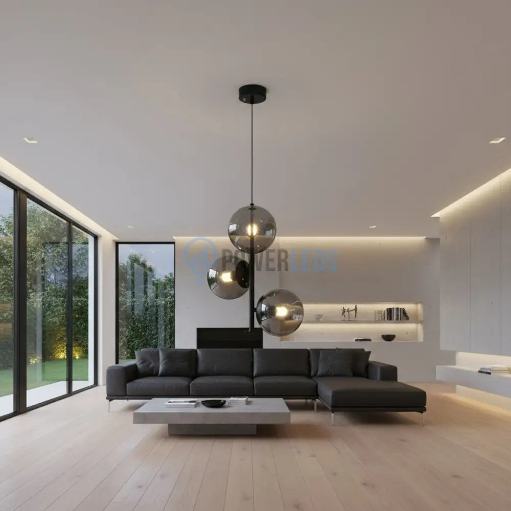 Pendul DIONIS Negru Abajur Fumuriu 3xE27 Chandeliers