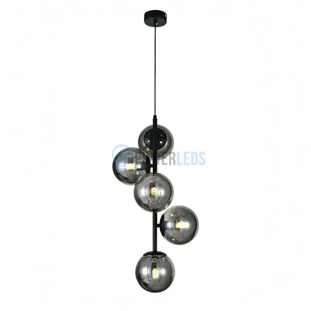 Pendul DIONIS Negru Abajur Fumuriu 5xE27 Chandeliers