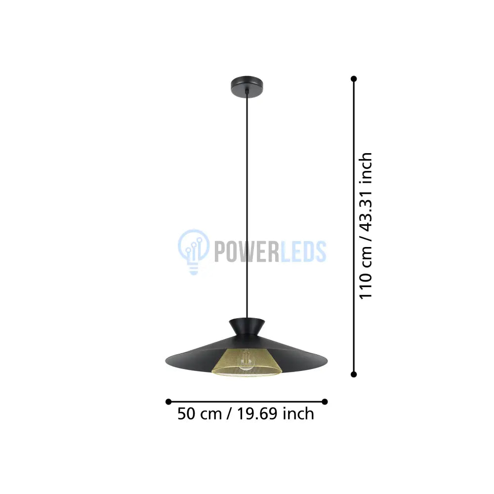 Pendul GRIZEDALE Black 110CM Eglo NEAGRA / SUSPENDATE Lighting Fixtures