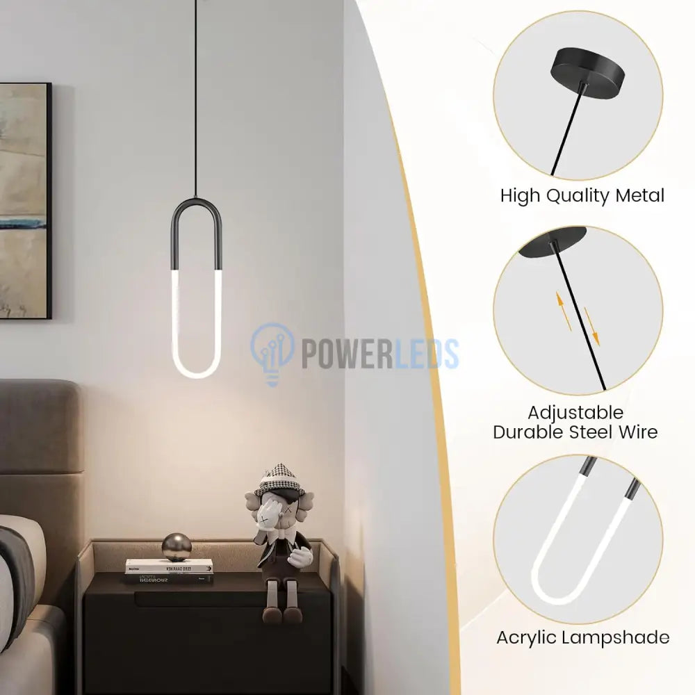Pendul LED HALO Black Echivalent 140W MINIMALIST DESIGN / NEAGRA led ceiling light