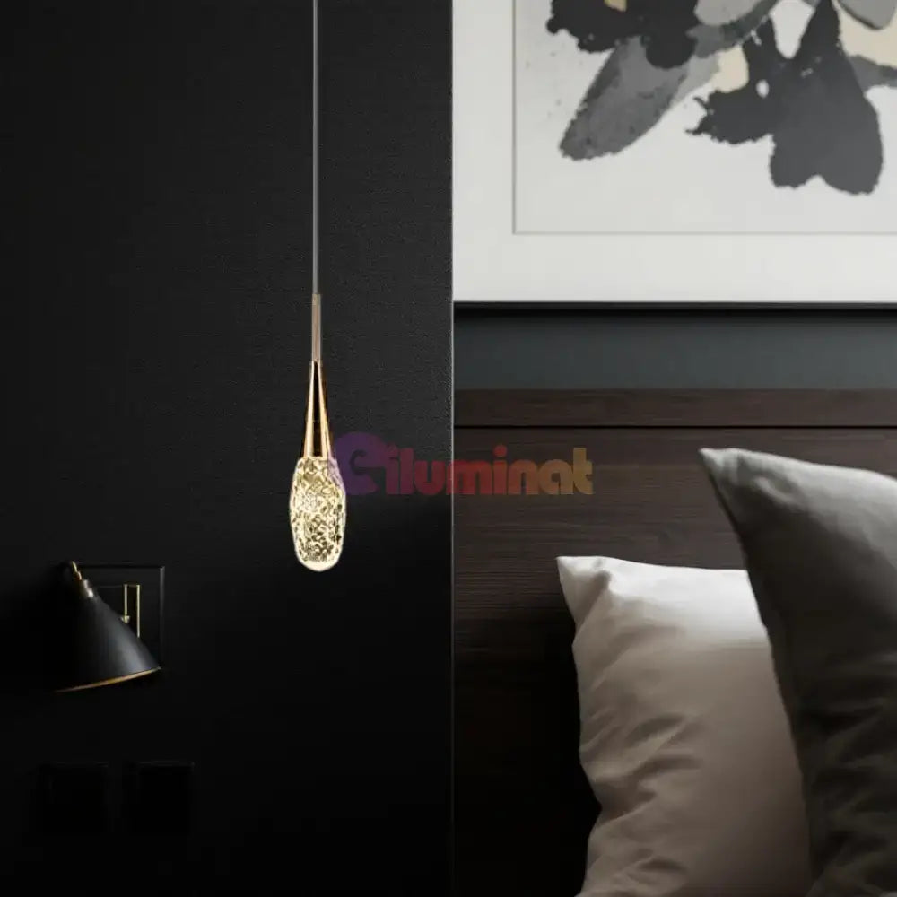 Pendul LED Luxury Crystal Golden Drops powerleds.ro