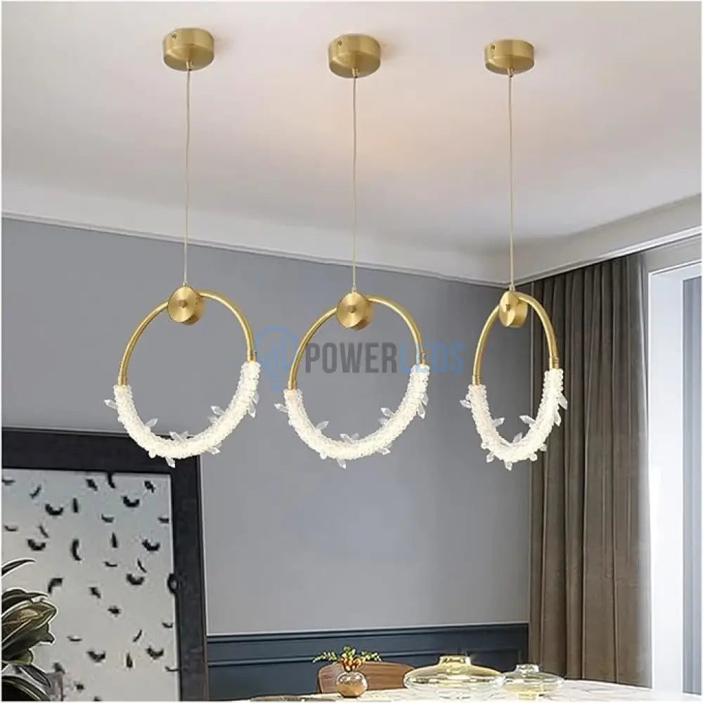 Lustra LED Luxury Gold Cristal Echivalent 150W powerleds.ro