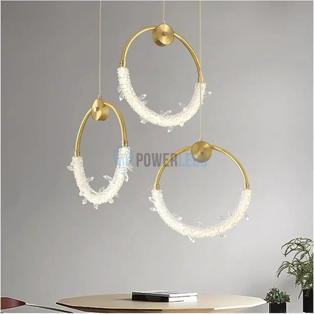 Lustra LED Luxury Gold Cristal Echivalent 150W powerleds.ro
