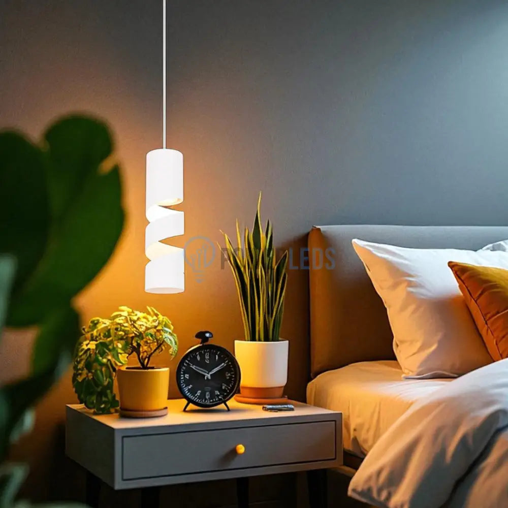 Pendul LED STREAM White 10W ALB / SPIRALAT Lighting Fixtures