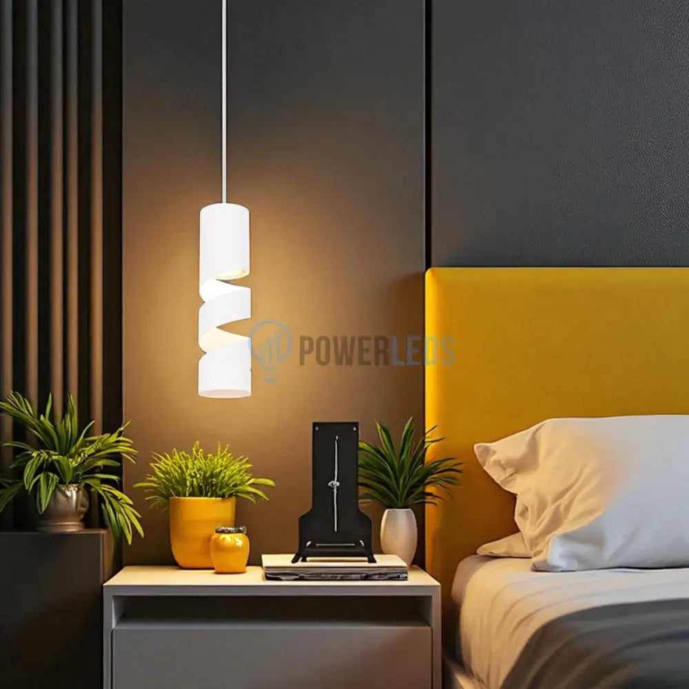 Pendul LED STREAM White 10W ALB / SPIRALAT Lighting Fixtures
