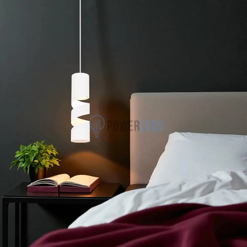 Pendul LED STREAM White 10W ALB / SPIRALAT Lighting Fixtures
