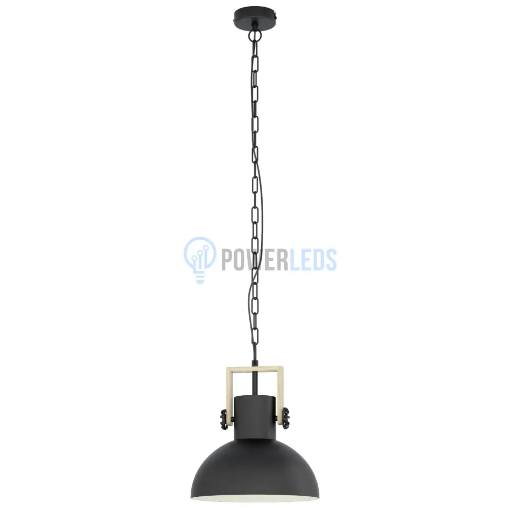 Pendul LUBENHAM Black & Brown 1xE27 Eglo Ø30CM Negru Lighting Fixtures