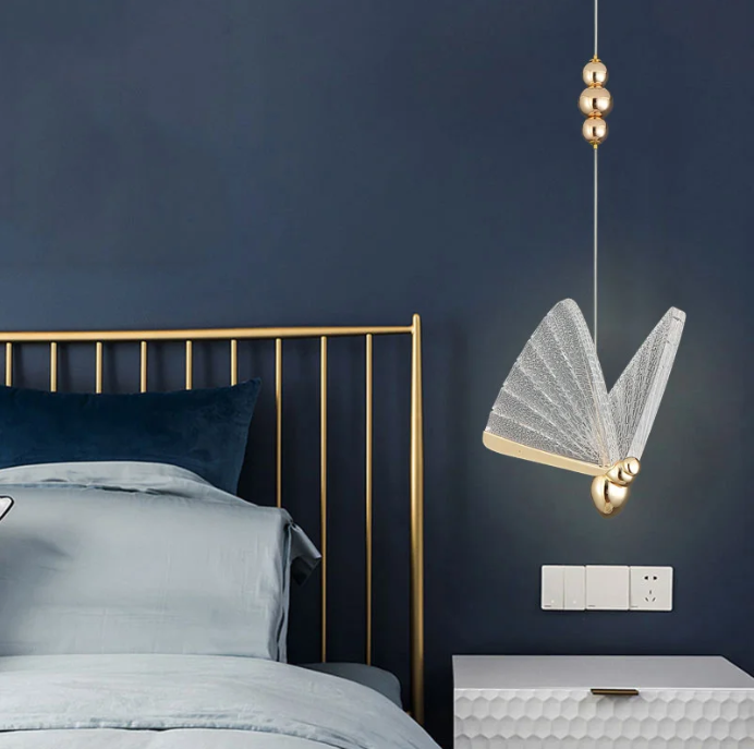 Pendul LED Modern Nordic Butterfly Gold