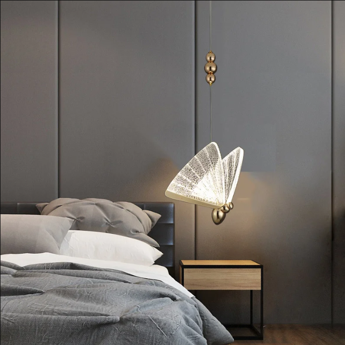 Pendul LED Modern Nordic Butterfly Gold