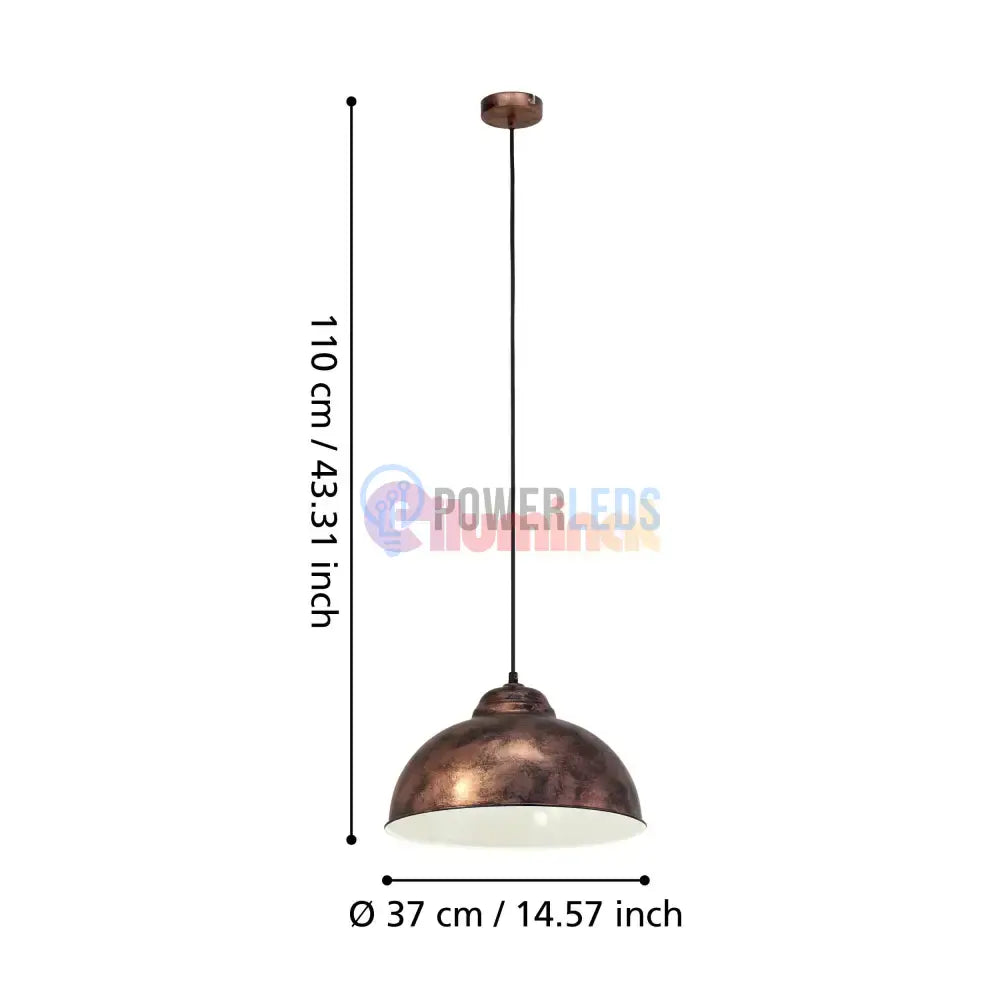 Pendul TRURO 2 Antique Cooper 110CM Eglo AURIU / ABAJUR Lighting Fixtures