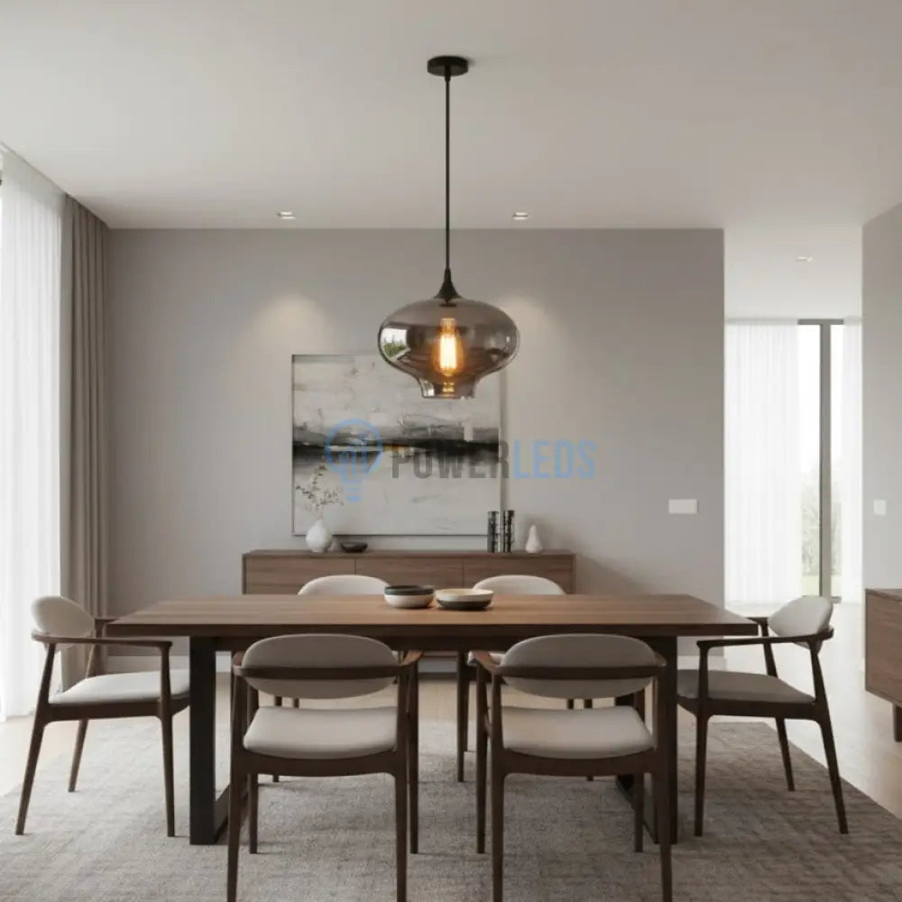 Pendul VERA 1 Black Abajur Fumuriu 1xE27 Lighting Fixtures