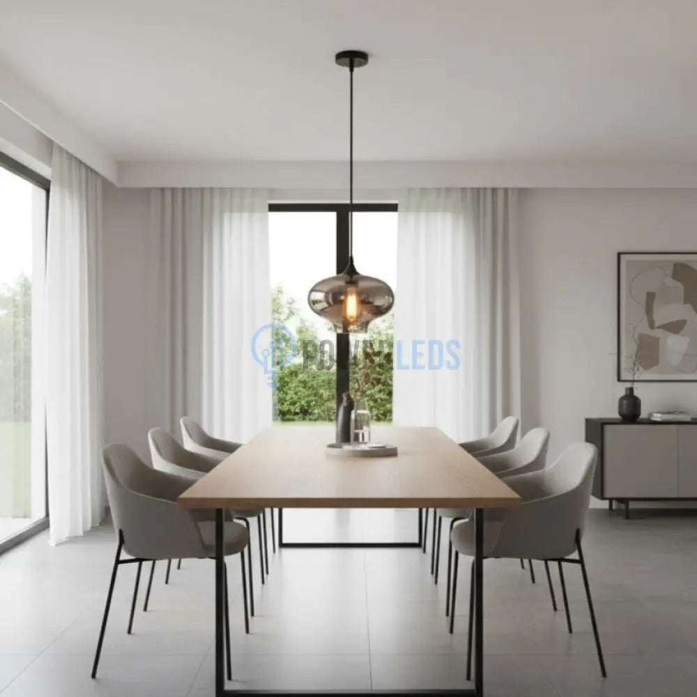 Pendul VERA 1 Black Abajur Fumuriu 1xE27 Lighting Fixtures