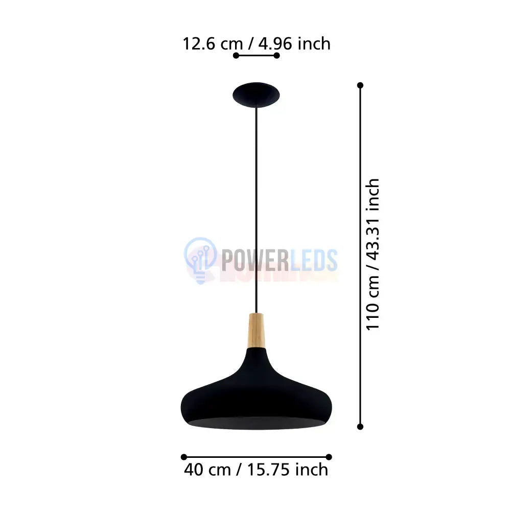 Pendul Vintage Maxi SABINAR Black 110CM Eglo NEAGRA / VINTAGE SI RETRO DESIGN Lighting Fixtures